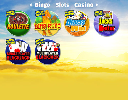 Goto to game button Bingo Menu